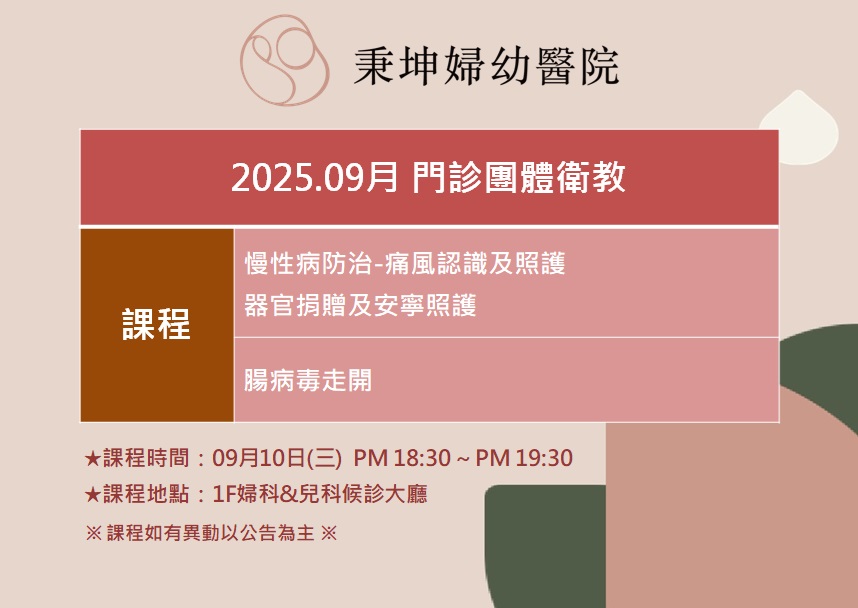 114年9月門診衛教